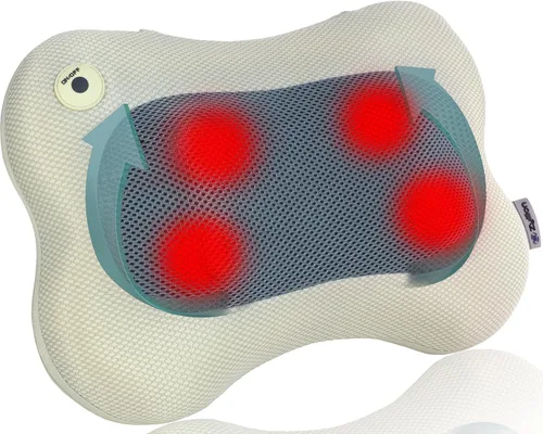 Miniatura 13 de Zyllion Masajeador Shiatsu de Espalda y Cuello con Calor - Almohada de Masaje Eléctrico 3D de Amasado de Tejido Profundo para Alivio del Dolor