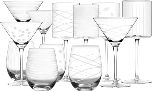 Miniatura 7 de Juego de copas de vino de 4 a 16 onzas cilíndricas de vino blanco y rojo, hechas de cristal premium sin plomo, gran regalo para bodas, aniversarios
