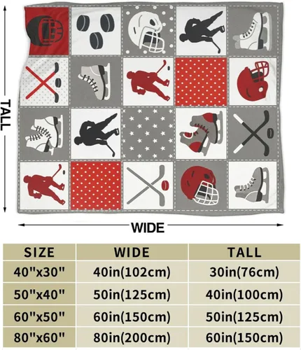 Miniatura 8 de Manta de Hockey Súper Suave Cálida Esponjosa de Vellón Franela Deportiva Manta de Tiro Acogedora Mullida de Felpa Ropa de Cama Mantas Regalos