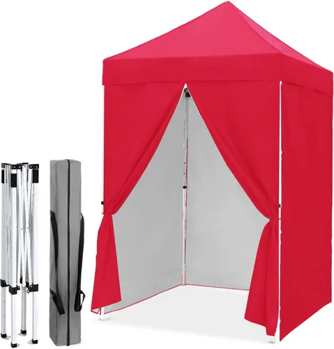 Miniatura 62 de EAGLE PEAK Toldo instantáneo de 5 x 5 con paneles de pared de 4 lados, pequeña tienda de campaña portátil desplegable con bolsa de transporte