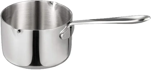 IMEEA Mini calentador de mantequilla de 10 oz/10.1 fl oz, olla pequeña de acero inoxidable 18/10 con boquillas de vertido dobles para leche, café,