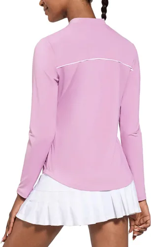 Miniatura 2 de BALEAF Camisetas de manga larga para mujer, tenis y golf, UPF 50+ con cremallera de 14, de secado rápido