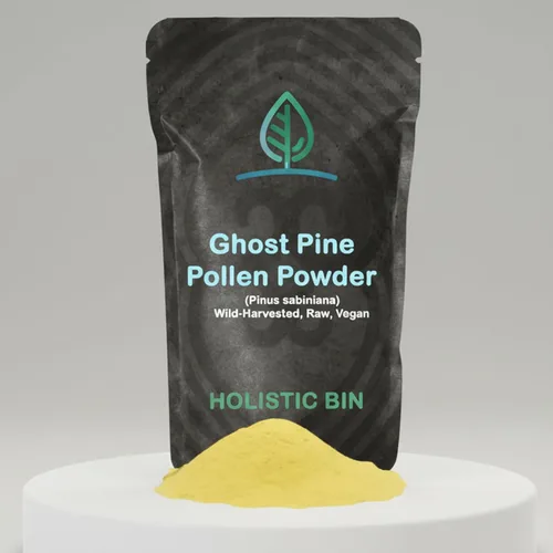 Holistic Bin Polen de pino orgánico en polvo de grado farmacéutico, cosechado silvestre, polen de pino dorado de California | Sin OMG, sin aditivos