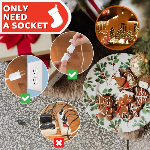 Miniatura 6 de Luces de Pueblo Navideño con 4 Bombillas LED, Bombillas LED C7 con Cable y Clips para Luces de Navidad Halloween Cabaña, Calabazas, Decoración
