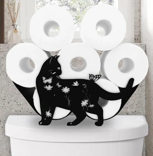 Miniatura 23 de Lindos soportes de papel de oveja, soporte de papel higiénico de metal negro, organizador decorativo de almacenamiento de papel higiénico