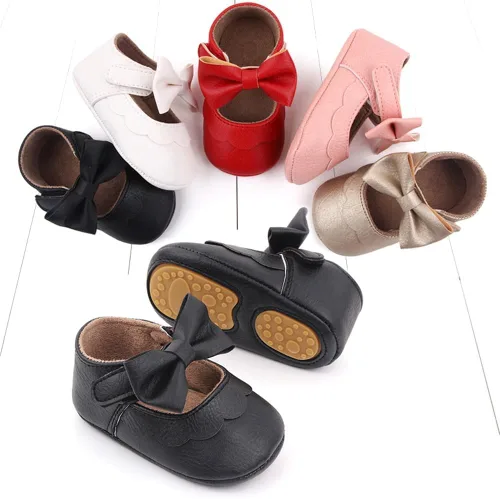 Miniatura 8 de Zapatos Mary Jane para bebés y niñas, suela de goma antideslizante, zapatillas de ballet para vestido de princesa, zapatos de boda, zapatos de cuna