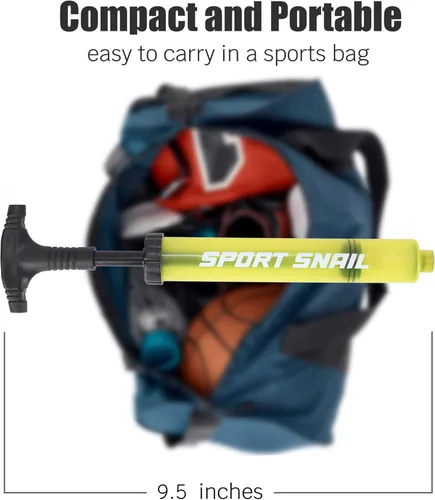 Miniatura 3 de Bomba de mano para pelotas – Bomba de aire portátil con aguja de 3 piezas y estuche compacto – Inflador deportivo pequeño – Voleibol, fútbol