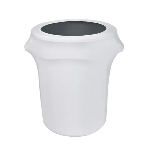 YOUR CHAIR COVERS - Cubierta ajustada elástica de spandex para bote de basura/contenedor de desechos de 32 galones - Blanco