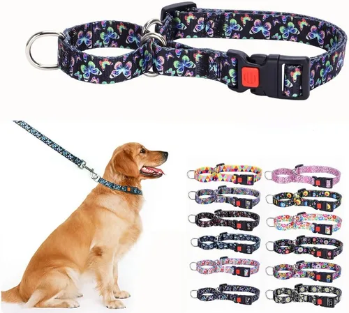 Miniatura 12 de Martingale - Collares para perros pequeños, antideslizantes, a prueba de escapes, collares limitados para mascotas, hebilla de liberación rápida