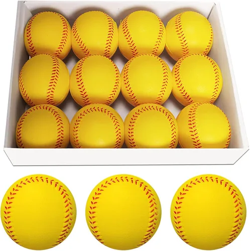 Miniatura 12 de Pelotas de béisbol suaves, paquete de 12 pelotas de béisbol de espuma de tamaño reglamentario para lanzar, atrapar y practicar bateo suave y seguro
