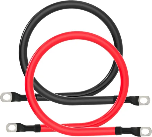 Miniatura 10 de Cable de batería 4 AWG calibre 4AWG de cobre puro con terminales de 3/8 pulgadas en ambos extremos, juego de cables para inversor de energía