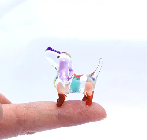 Miniatura 7 de Figuras pequeñas de Beagle raras miniaturas de vidrio soplado a mano, animales coleccionables, regalo para amantes de los perros, decoración