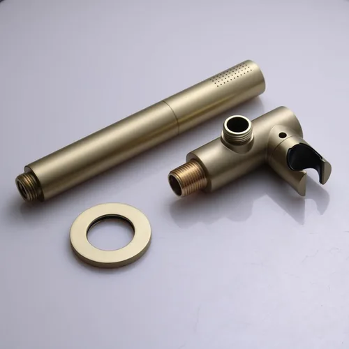 Miniatura 6 de Cabezal de ducha dorado cepillado 2 en 1, alta presión, 7 pulgadas, cabezal de ducha de mano de doble modo, varita de ducha de alto flujo