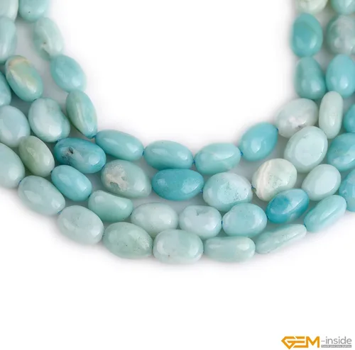 Miniatura 4 de GEM-Inside 9x12mm Natural Amazonite Stone Gemstone Semi Precious Freeform Baroque Potato Beads for Jewelry Making 15