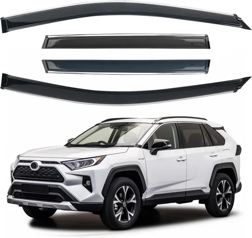 Miniatura 21 de Juego de 6 viseras de ventana para Toyota RAV4 2013 2014 2015 2016 2017 2018 Safe Rain Out-Channel Guard deflector