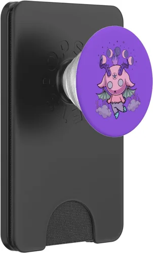 Miniatura 8 de Pastel Goth Kawaii Baphomet Anime Creepy Cute Pink PopSockets púrpura intercambiable PopGrip