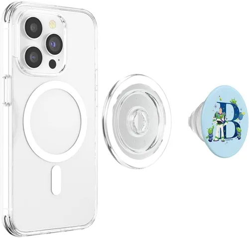 Miniatura 4 de Disney and Pixar - Monograma del alfabeto Letra B Buzz Lightyear PopSockets MagSafe PopGrip para iPhone