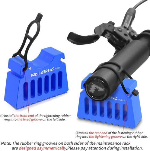 Miniatura 5 de Soporte de reparación invertido para bicicleta, soporte de manillar portátil para mantenimiento de bicicletas, base antideslizante y correas de Azul