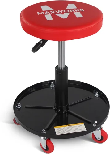 Miniatura 2 de MaxWorks 80771 Asiento neumático de rodillo/rastrillo con altura ajustable - Capacidad de 300 libras