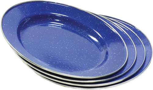 Miniatura 9 de Stansport Deluxe 24-Piece Enamel Tableware Set - Enamel Plates and Bowls Lightweight and Durable Camp Dish Set for Camping and Backpacking Plates
