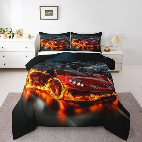 Miniatura 37 de Erosebridal Juego de edredón de murciélago tamaño Queen para niños y niñas, juego de ropa de cama con degradado de arco iris, juego de edredón Multi