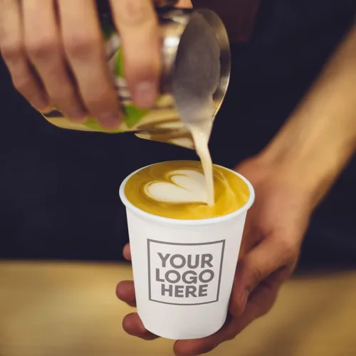 Miniatura 3 de Tazas de café personalizadas de papel desechable (12 onzas, paquete de 100)