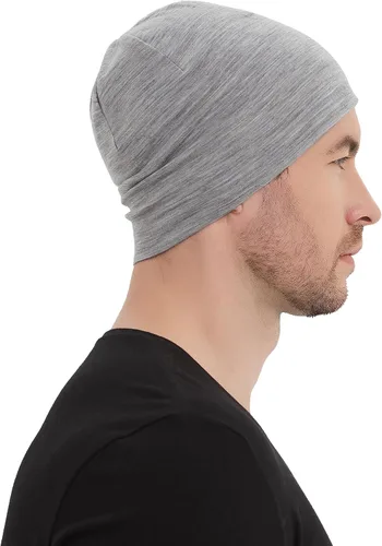 Miniatura 4 de Gorro de lana merina, gorra ligera para correr, transpirable, gorro de dormir para hombres y mujeres