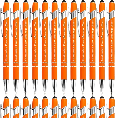 Miniatura 25 de Bolígrafos personalizados con lápiz capacitivo, bolígrafos grabados personalizados, impresos con tu logotipo o mensaje para Navidad, graduación