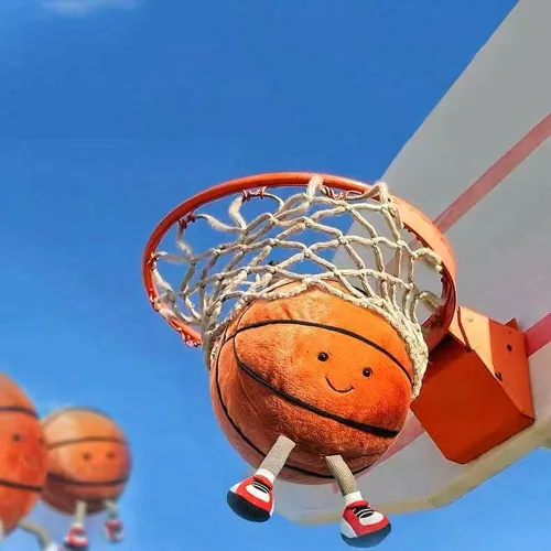 Miniatura 5 de Pelotas de baloncesto de 9.8 pulgadas, suaves y divertidas, pelota de felpa creativa con pies, muñecos de fútbol, juguetes suaves esféricos
