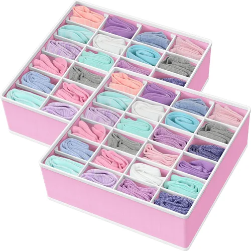 Miniatura 12 de Simple Houseware Organizador de Cajón de Calcetines para Cómoda/Armario/Dormitorio, Paquete de 3, Negro