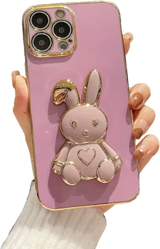 Miniatura 12 de Estuche con soporte de conejo de corazón para Xiaomi Redmi Note 10S, galvanizado suave TPU protector delgado a prueba de golpes con lindo conejito