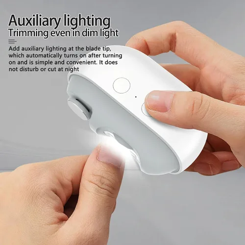 Miniatura 3 de Imwing - Cortaúñas eléctrico de fácil clip y pulidor 2 en 1 con luz LED, recortador seguro de dedos y uñas para personas mayores, niños, adultos
