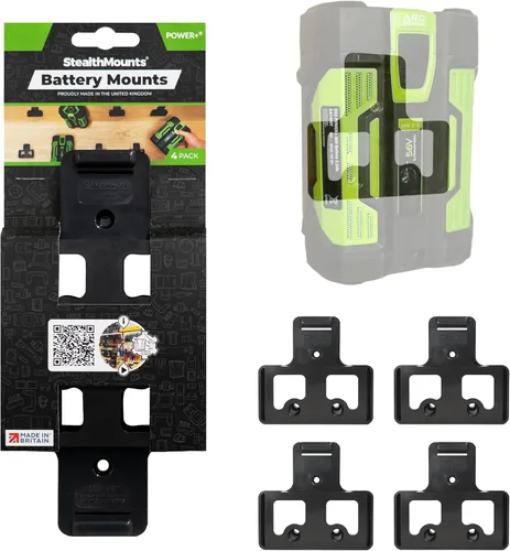 StealthMounts Soporte de batería compatible con EGO 56V (paquete de 4) - Soportes de batería negros para EGO | Soporte para EGO 56V | Fabricado en