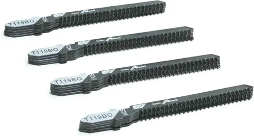 TAROSE T119BO - Juego de 20 hojas de sierra de calar con vástago en T surtidos de 3 pulgadas y 12 TPI para corte de madera de precisión