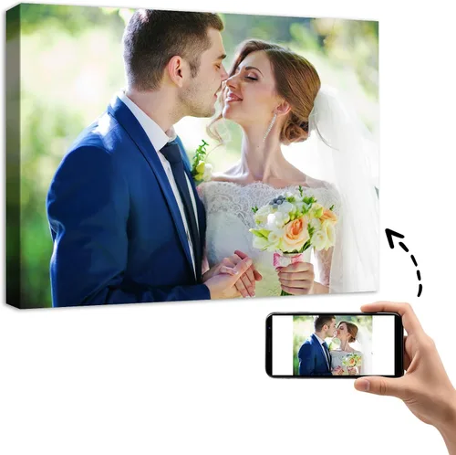 Miniatura 40 de YYYYHPP Impresiones en lienzo con tus fotos, arte de pared personalizado de foto a lienzo, impresión en lienzo para boda, familia, bebé, mascotas