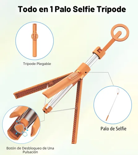 Miniatura 7 de TONEOF Palo de Selfie Magnético Trípode de 68 pulgadas con Soporte Magnético Fuerte de Aluminio para Magsafe, Soporte de Trípode Giratorio de 360°