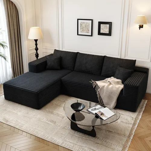 Sofá seccional modular Cloud de 107.5 pulgadas con chaise en forma de L, sofás tapizados modernos minimalistas para sala de estar y dormitorio, sofá