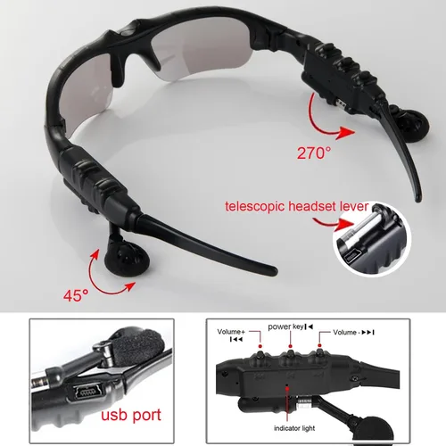 Miniatura 2 de Gafas de sol inalámbricas inteligentes auriculares manos libres estéreo 5.0 música gafas de sol hombres mujeres auriculares deportivos compatibles