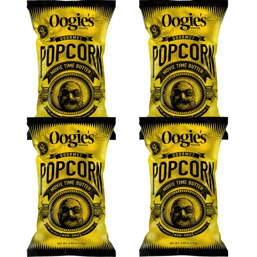 Miniatura 9 de Oogie's Gourmet Popcorn Paquete de 4 Sabor Gouda ahumado de nogal Snacks de palomitas de maíz sin gluten Bolsa grande de 4.25 onzas
