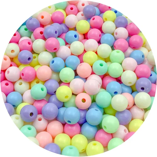 Miniatura 16 de 400 cuentas redondas de acrílico pastel de 0.315 pulgadas (0.315 in), cuentas espaciadoras de color caramelo, cuentas de resina de plástico para 306