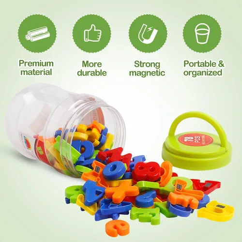 Miniatura 3 de RAEQKS Letras magnéticas, números, alfabeto, ABC, colorido, 123, refrigerador, imanes para nevera, vocabulario, juego de juguetes educativos