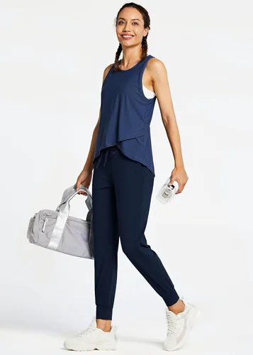 Miniatura 6 de Libin Pantalones deportivos para mujer, para atletismo, para correr, para mujeres pequeñas, de tamaño normal o altas, con bolsillos, cónicos