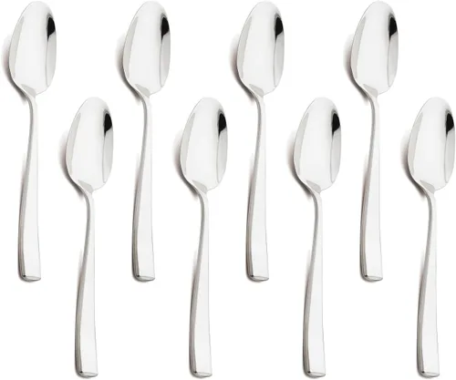 Miniatura 9 de Cucharas de cena de acero inoxidable 18/10, cucharas plateadas para comer sopa, cereales, cuchara de comida para uso diario