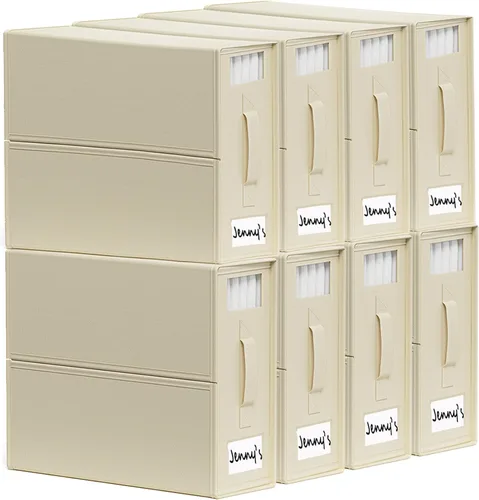 Miniatura 18 de SheetCube Organizadores de Sábanas para Cama y Almacenamiento Paquete de 6, Organizador de Armario de Ropa Blanca Plegable con Ventana y Etiqueta