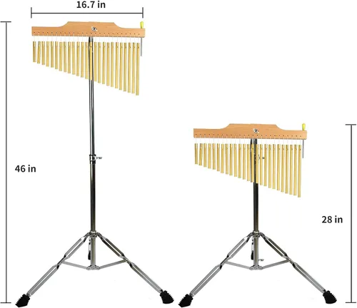 Miniatura 5 de ENNBOM Campanillas de barra con soporte ajustable para 25 notas 36 notas, campanillas de viento de una hilera, instrumento de percusión musical