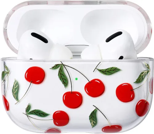 Miniatura 9 de AKABEILA Funda compatible con Apple Airpods Pro para mujer, transparente con diseños, policarbonato duro, a prueba de golpes [LED frontal visible]
