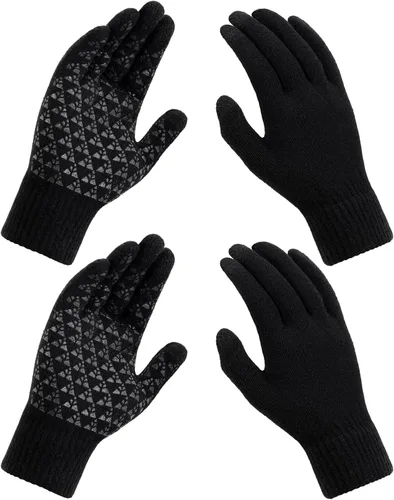 TOBEHIGHER Guantes de invierno Guantes para mujer para clima frío, guantes de invierno para pantalla táctil, guantes de punto de lana de alpaca
