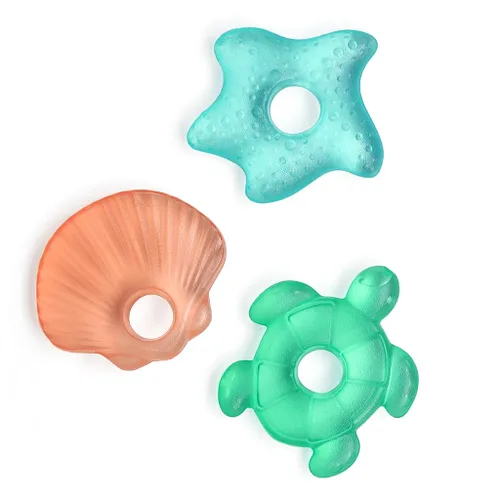 Miniatura 6 de Itzy Ritzy Mordedores rellenos de agua, enfriadores fríos con textura en ambos lados para masajear encías doloridas y dientes emergentes, se pueden