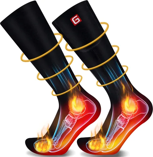 Calcetines con calefacción con batería eléctrica recargable, para mujeres y hombres. Para invierno, esquí, deportes al aire libre. M/L Negro