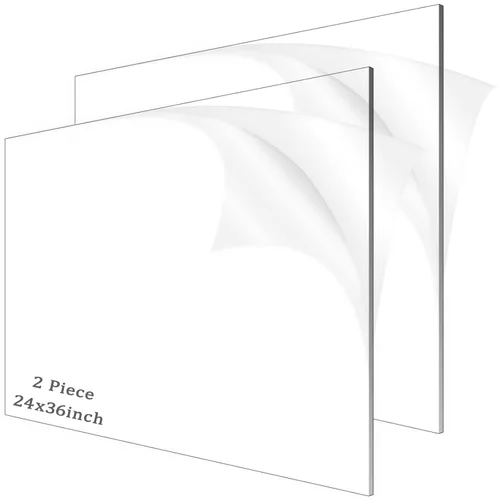 Miniatura 21 de 2 piezas de hojas de acrílico de 1/8" de espesor (3mm) de plexiglás transparente fundido de 12” x 16” con papel protector para letreros, proyectos